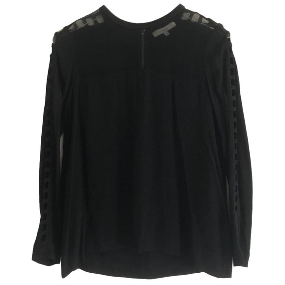 IRO Ashty Mesh Open Ladder Arm Blouse Black Small - Picture 4 of 14